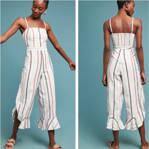 Red Carter Anthropologie Everly Jumpsuit - Picture 1 of 5